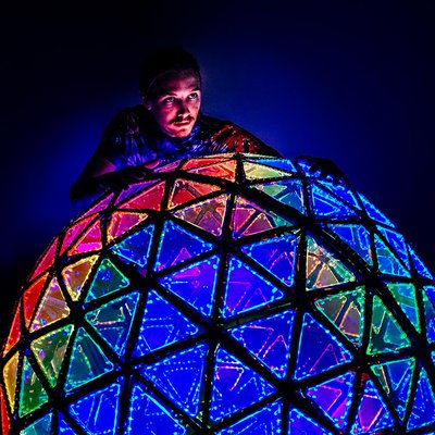 Yona Appletree with light at play dome
