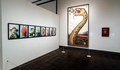 The works of Mike Kelley, Walton Ford and Jean-Michel Basqiat at the Jordan Schnitzer Museum of Art.