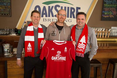 John Galas (left) and Dave Galas (right) with Jeff Althouse of Oakshire