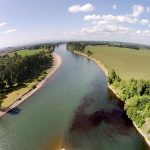 Pollution in the Willamette River taken by aerial camera. Photo Credit: Travis Williams