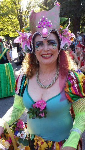 SLUG Queen candidate Lisa Arkin circulates the crowd before the competition