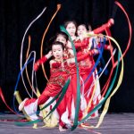 Eugene Chinese School children’s dance troupe performing at the Asian Celebration.