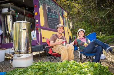 Steven Braun and Amanda Helser sip some ales. Photo Credit: Trav Williams of Broken Banjo Photography.